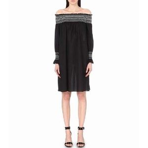 Maje Raffy Off-The-Shoulder Cotton Voile Dress size 2